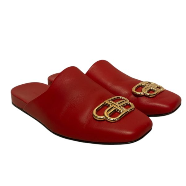 BALENCIAGA Sandals EU 38.5 Leather RED Balenciaga Mule Discount