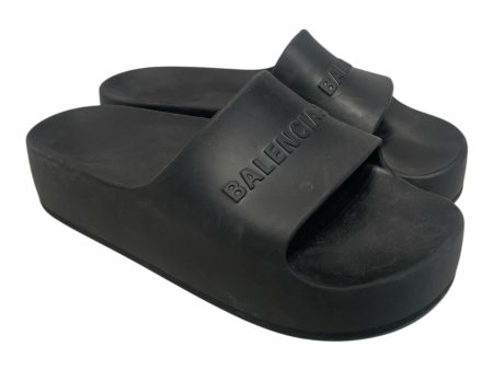 BALENCIAGA Sandals US 11 BLK Pool Slides Online Sale