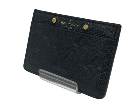 LOUIS VUITTON Wallet Monogram Leather BLK GOLD HARDWARE on Sale