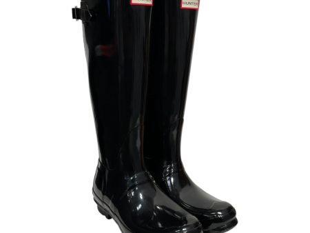 HUNTER Rain Boots US 8 BLK TALL GLOSS Fashion