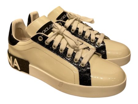 DOLCE&GABBANA Low-Sneakers EU 40 Leather WHT Patent Leather Colorblock Supply