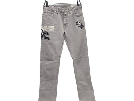 EVISU Bottoms 30 Graphic Denim GRY Black & White Patches w  Print Online Hot Sale