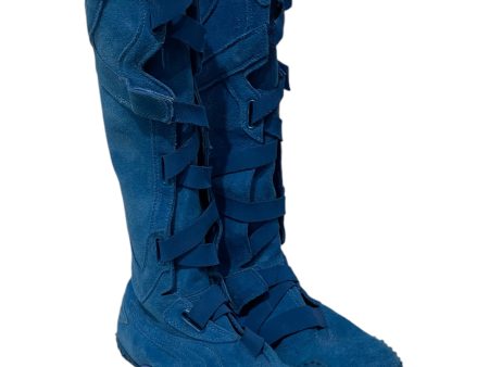 PUMA Boots US 7.5 Suede BLU Knee-high  For Cheap