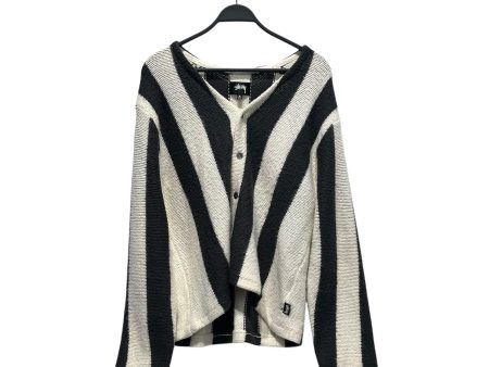 STUSSY Cardigan XL Stripe Cotton WHT STRIPPED CARDIAN Hot on Sale