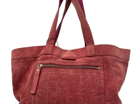 SEE BY CHLOE Hand Bag Suede RED BRANDING ON FRONT Online now