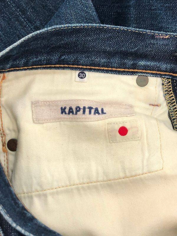 KAPITAL Straight Pants 30 Denim IDG  For Sale