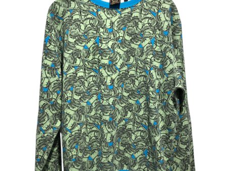 BILLIONAIRE BOYS CLUB Sweatshirt L All Over Print Cotton BLU  Hot on Sale