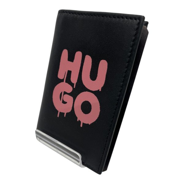 HUGO BOSS Bifold Wallet OS Graphic Leather BLK  Discount