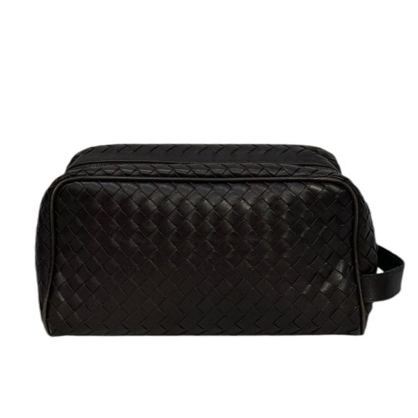 BOTTEGA VENETA Clutch Bag Leather BLK  Fashion