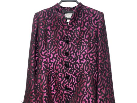 YVES SAINT LAURENT Jacket 10 All Over Print Acrylic PPL ALL OVER BLACK LINES Hot on Sale