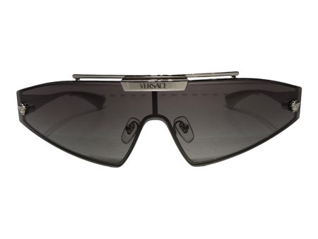 VERSACE Sunglasses Metal GRY silver metal shield Online now