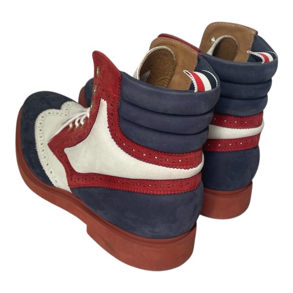 THOM BROWNE. NEW YORK Shoes US 8 Suede MLT STOW COUNTRY BOOTS RED WHT BLU Online Sale