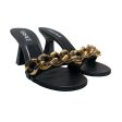 VERSACE Heels EU 39 Leather BLK chain trimmed leather sandal Fashion