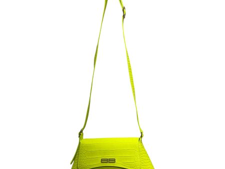 BALENCIAGA Cross Body Bag Leather GRN croc embossed flap bag For Cheap