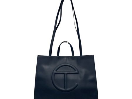 Telfar Hand Bag L Leather NVY Navy Blue Large Shopping Bag Cheap