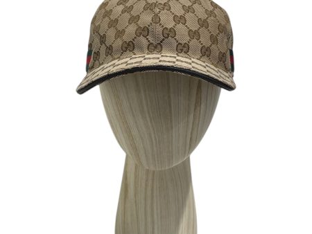 GUCCI Cap XL Brown Cotton All Over Print  on Sale