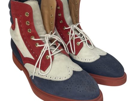 THOM BROWNE. NEW YORK Shoes US 8 Suede MLT STOW COUNTRY BOOTS RED WHT BLU Online Sale