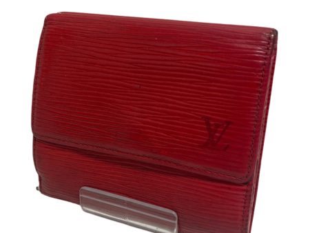 LOUIS VUITTON Wallet Leather RED double flap Hot on Sale