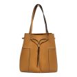 TORY BURCH Basket Bag Leather BEG BLOCK T DRAWSTRING BAG Online Sale