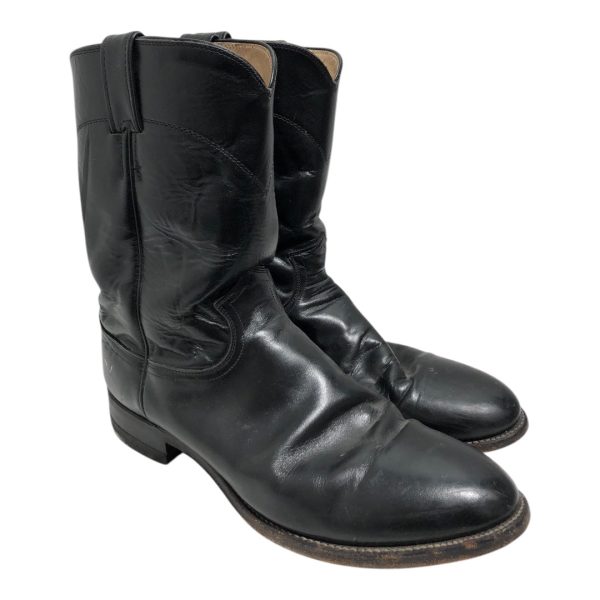 Justin BOOTS Cowboy Boots US 11 Leather BLK  Online