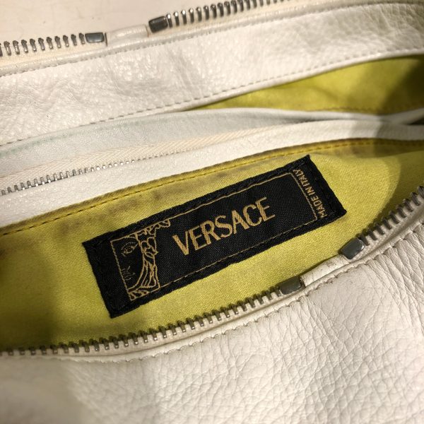 VERSACE Bag Leather WHT studded WHT & BRN hobo bag Fashion