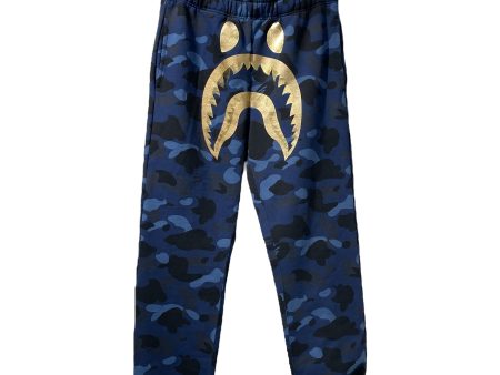 BAPE Pants S Cotton NVY Camouflage BAPE CAMO SHARK SWEATPANTS Sale