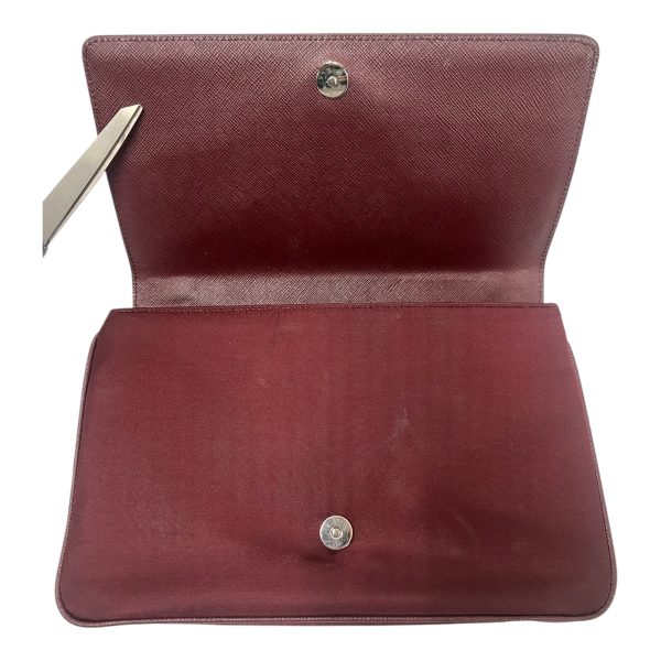 PRADA Cross Body Bag M Leather BRD PRADA MILANO MAROON on Sale