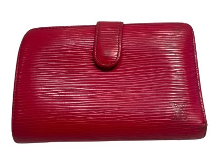 LOUIS VUITTON Bifold Wallet Leather RED Epi Leather For Sale