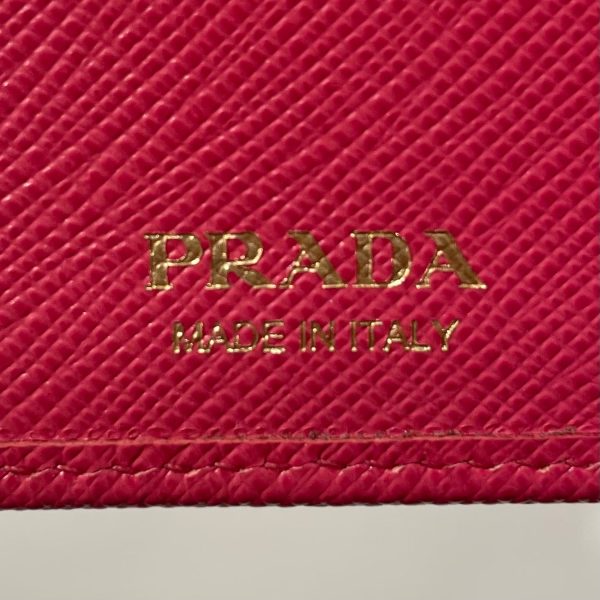 PRADA Bifold Wallet Leather PNK SAFFIANO LEATHER Online Sale