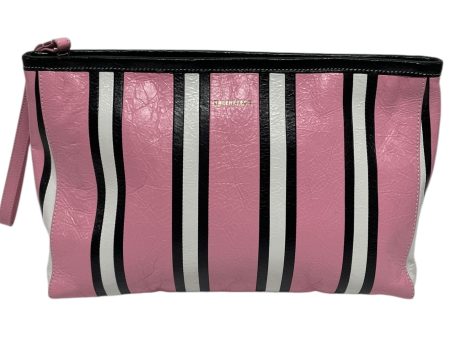 BALENCIAGA Bag OS Stripe Leather PNK Pink Balenciaga Lambskin Supply