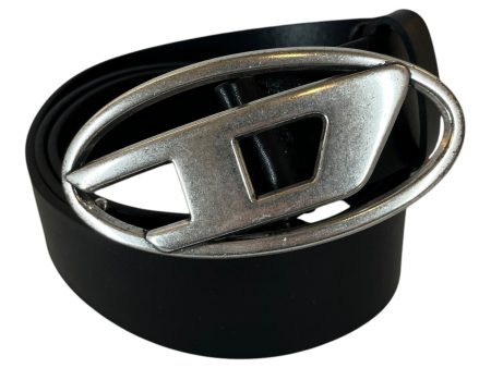 DIESEL Belt Leather BLK D-LOGO BELT Online now