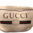 GUCCI Fanny Pack Graphic Leather WHT Black Gucci Logo Fanny Pack Discount