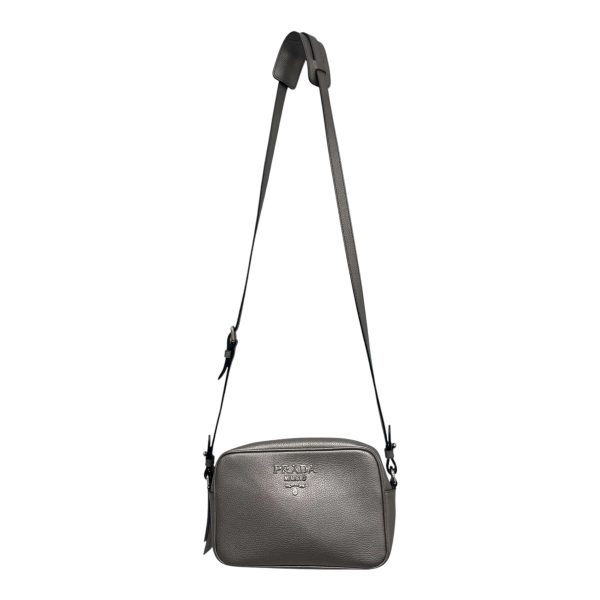 PRADA Cross Body Bag OS Leather SLV SILVER SAFFIANO LEATHER Online now