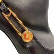 VERSACE Ankle Boots EU 39 Leather BLK Medusa Safety Pin on Sale