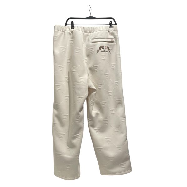 AAPE BY A BATHING APE Straight Pants XL Cotton WHT MOONFACE MONOGRAM Discount