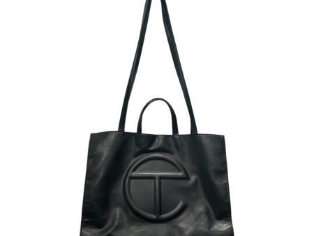 Telfar Hand Bag L Leather BLK Vegan Leather Logo Bag Sale