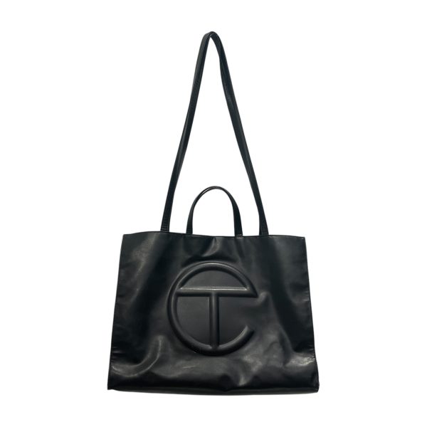 Telfar Hand Bag L Leather BLK Vegan Leather Logo Bag Sale