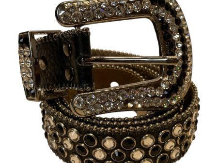 b.b.simon Belt OS Glitter Leather SLV BB SIMON RHINESTONE BELT Supply