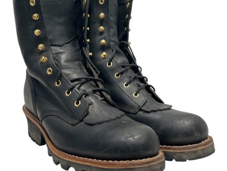 CHIPPEWA Boots US 11 Leather BLK STEEL TOE Fashion