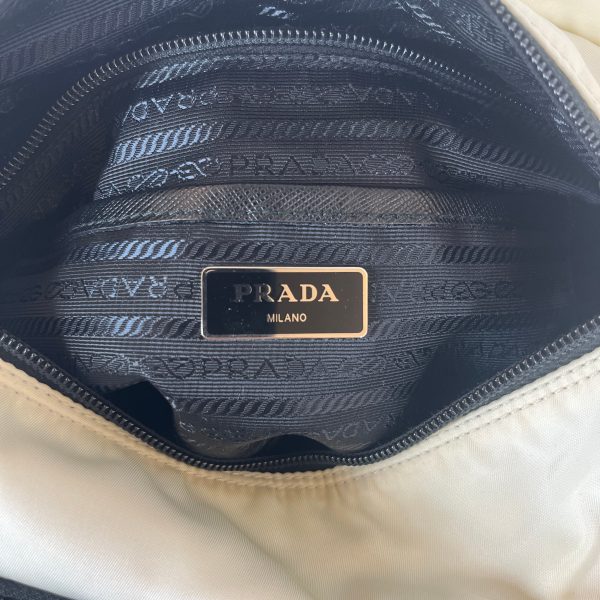 PRADA Bag Nylon WHT Studded Fashion