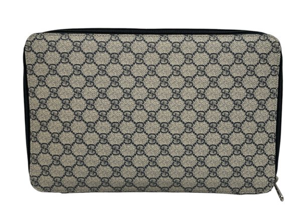 GUCCI Pouch Monogram Leather GRY 726669527066 Cheap