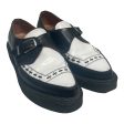 GEORGE COX Dress Shoes US 10 Border Leather WHT BLACK WHITE CREEPERS For Cheap