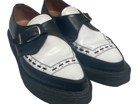 GEORGE COX Dress Shoes US 10 Border Leather WHT BLACK WHITE CREEPERS For Cheap