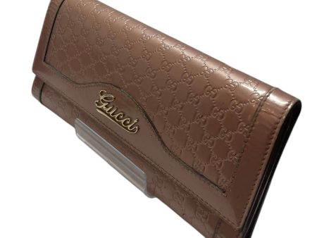 GUCCI Trifold Wallet All Over Print Leather PNK metallc pink  gold hrdwr Online Sale