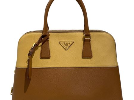 PRADA Hand Bag Leather YEL 31 7 Cheap