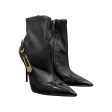 VERSACE Ankle Boots EU 39 Leather BLK Medusa Safety Pin on Sale