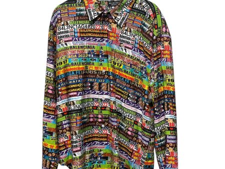 BALENCIAGA LS Shirt 38 Cotton MLT All Over Print MAGAZINE ALL-OVER PRINT Hot on Sale