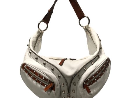 VERSACE Bag Leather WHT studded WHT & BRN hobo bag Fashion