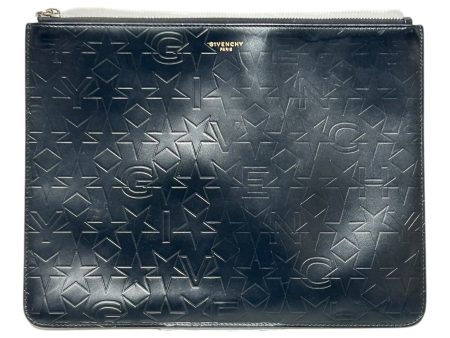 GIVENCHY Clutch Bag Leather BLK STAR LOGO DOCUMENT HOLDER on Sale