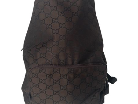 GUCCI Backpack Monogram Nylon BRW BACK TOP ZIPPER Sale